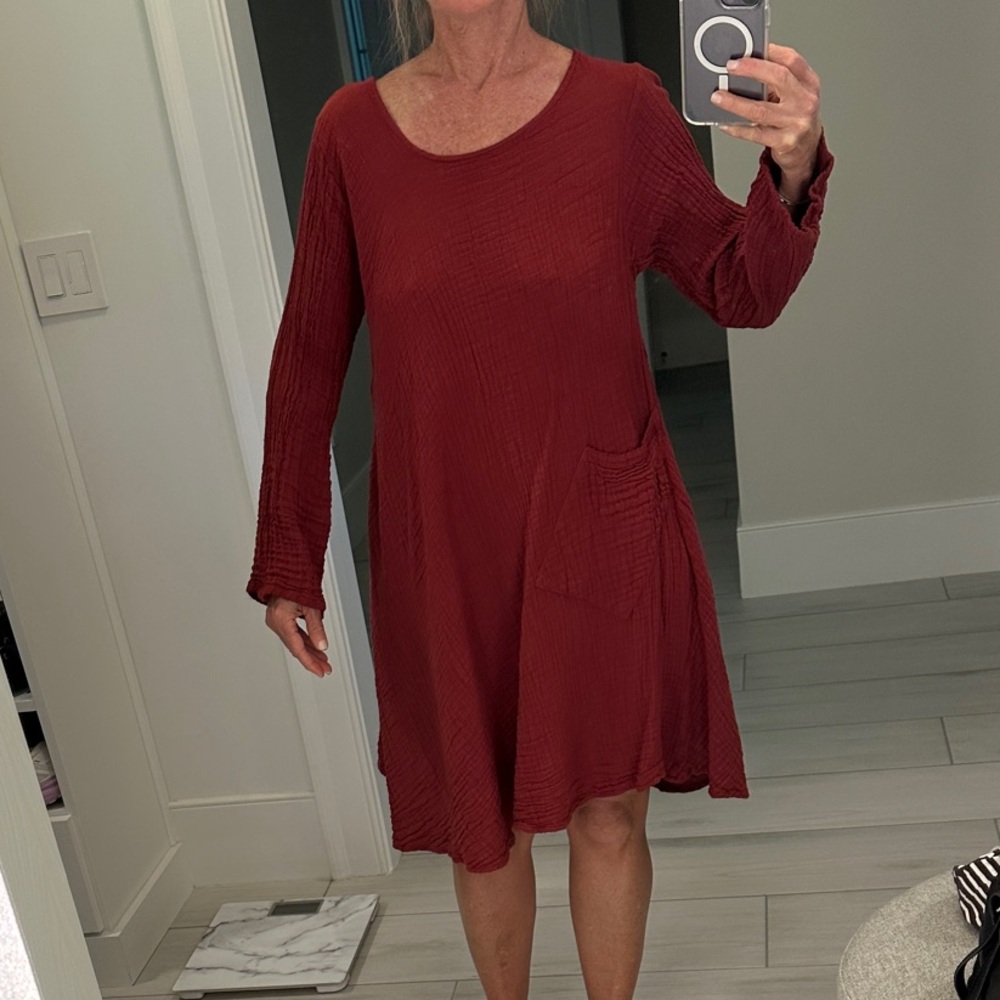 Elegant Long Sleeve Burgundy Dress NWOT
